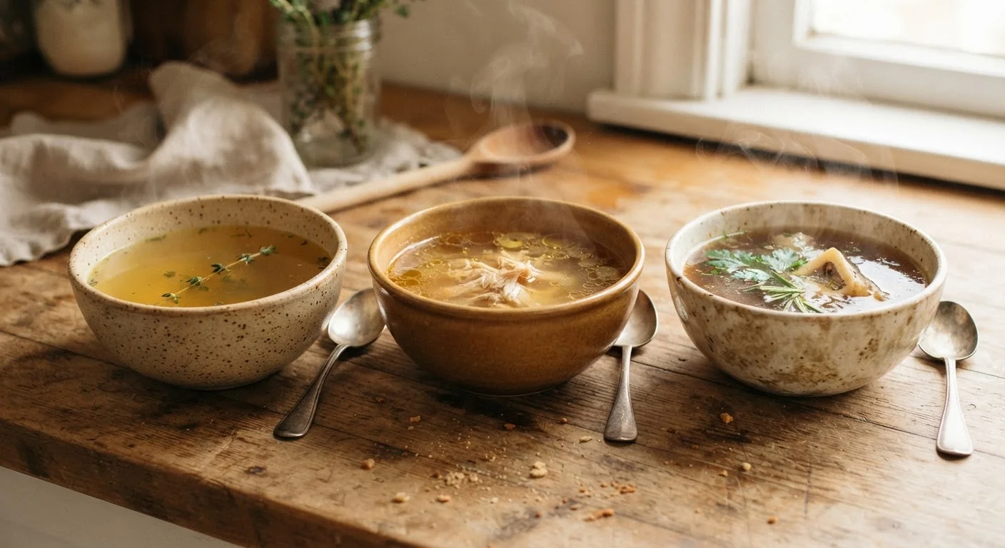 Stock, Broth, and Bone Broth: What's Actually Different